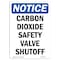 Signmission OSHA Notice, 7" Height, Carbon Dioxide Safety Valve Shutoff Sign, 7" X 5", Portrait OS-NS-D-57-V-10439 - alternate 1